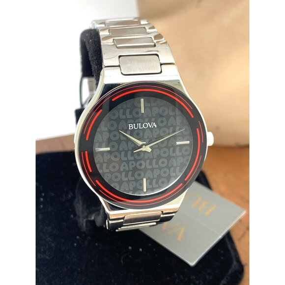 Bulova Women's Watch 96L309 Apollo Theater Quartz Black Dial Silver Steel 32mm - Picture 13 of 14